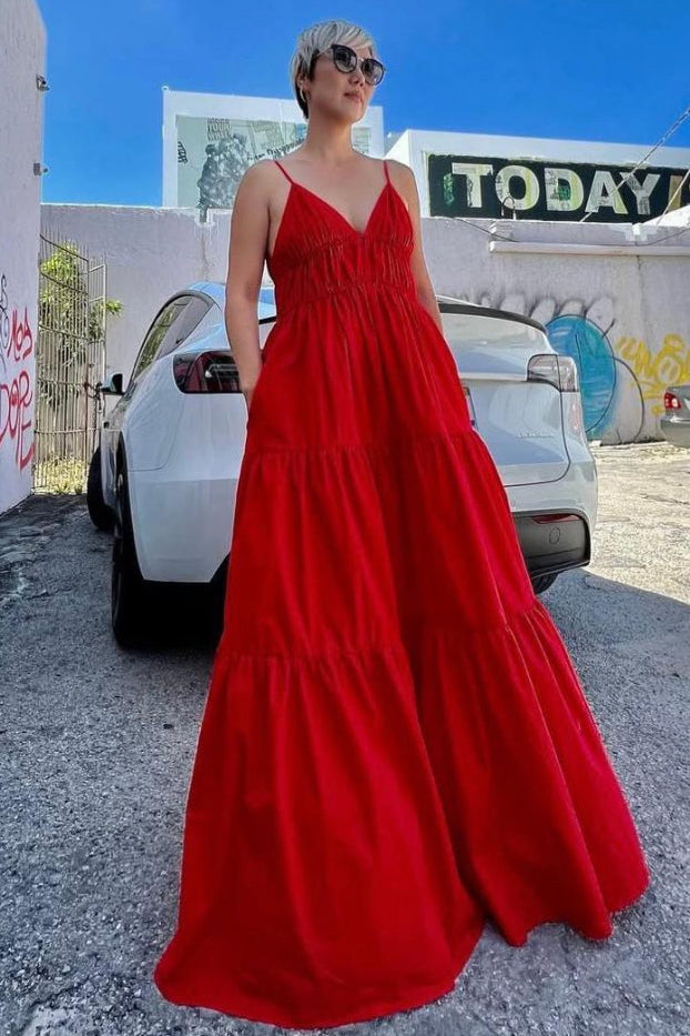 Red Multi-Tier Dress