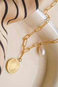 Isaline Gold 18K Gold Non-Tarnish Coin Chain Necklace