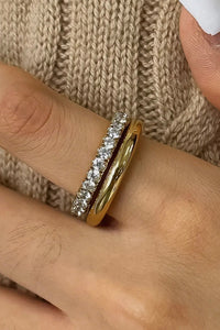 Justine Cz Double Hoop Ring Size 7