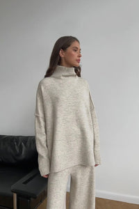 Turtleneck Wide Leg Pant Sweater Set