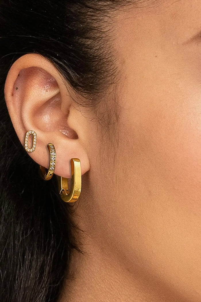 Orage 18K Gold Non-Tarnish Round Hoop Earring