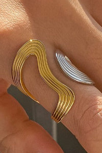 Xena 18K Two-Tone Non-Tarnish Wavy Abstract Ring