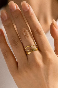 Ozzy 18K Gold Non-Tarnish Abstract Ring