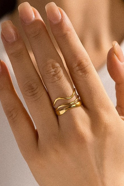 Ozzy 18K Gold Non-Tarnish Abstract Ring