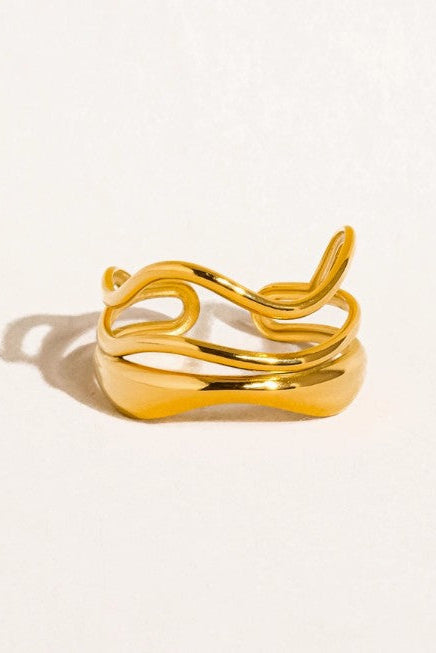 Ozzy 18K Gold Non-Tarnish Abstract Ring