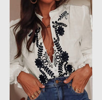 Embroidered Long Sleeve Top