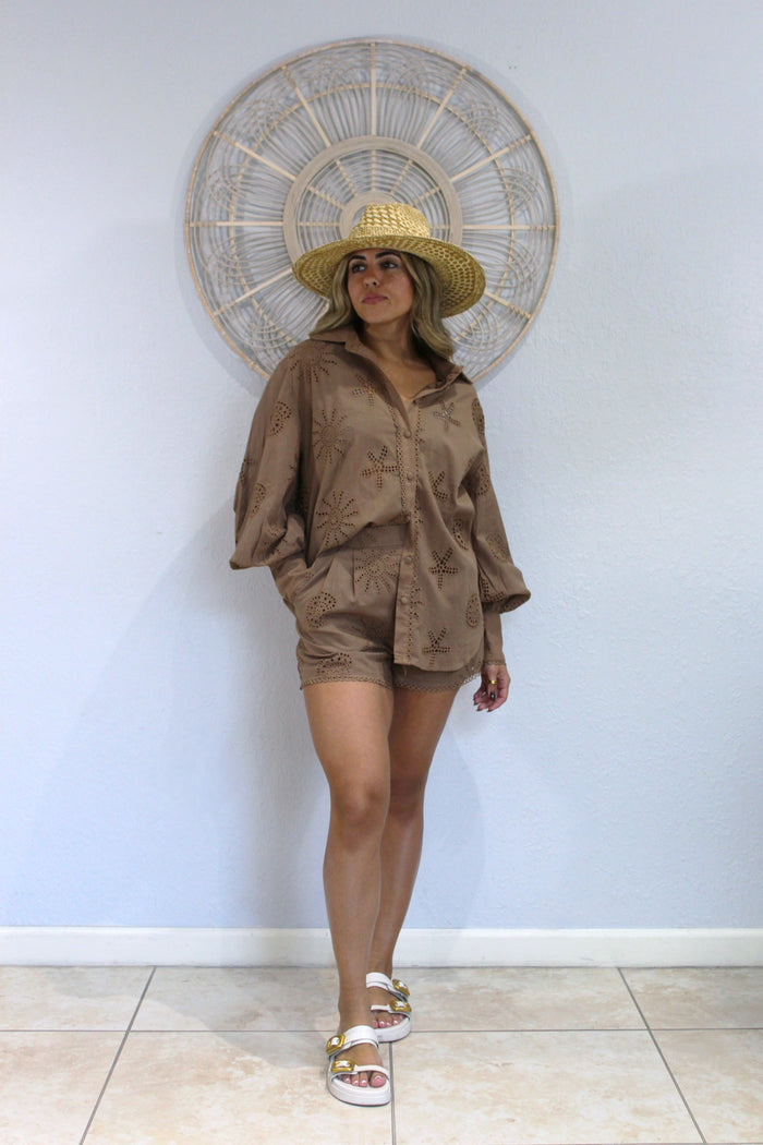 Mocha Cut Out Short Set