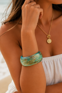 Sea Glass Resin Cuff