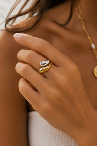 Gabrielle 18K Gold Non-Tarnish Open Twist Ring