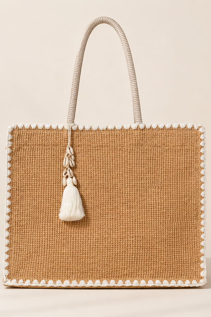 Alex Max Natural Woven Beach Tote