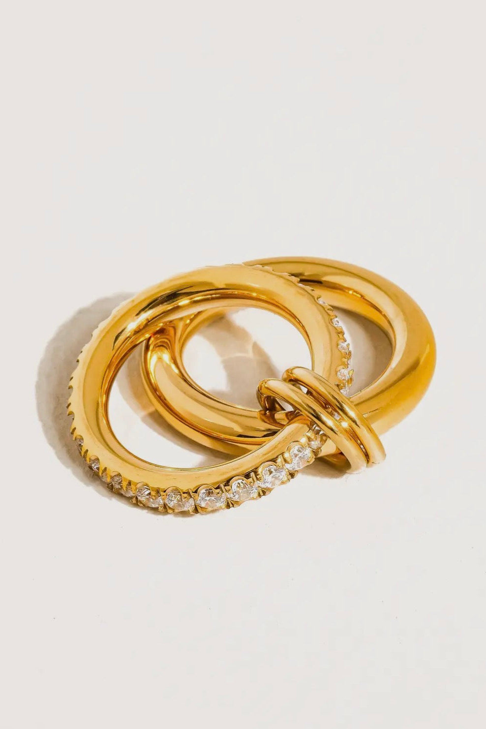 Justine Cz Double Hoop Ring Size 7