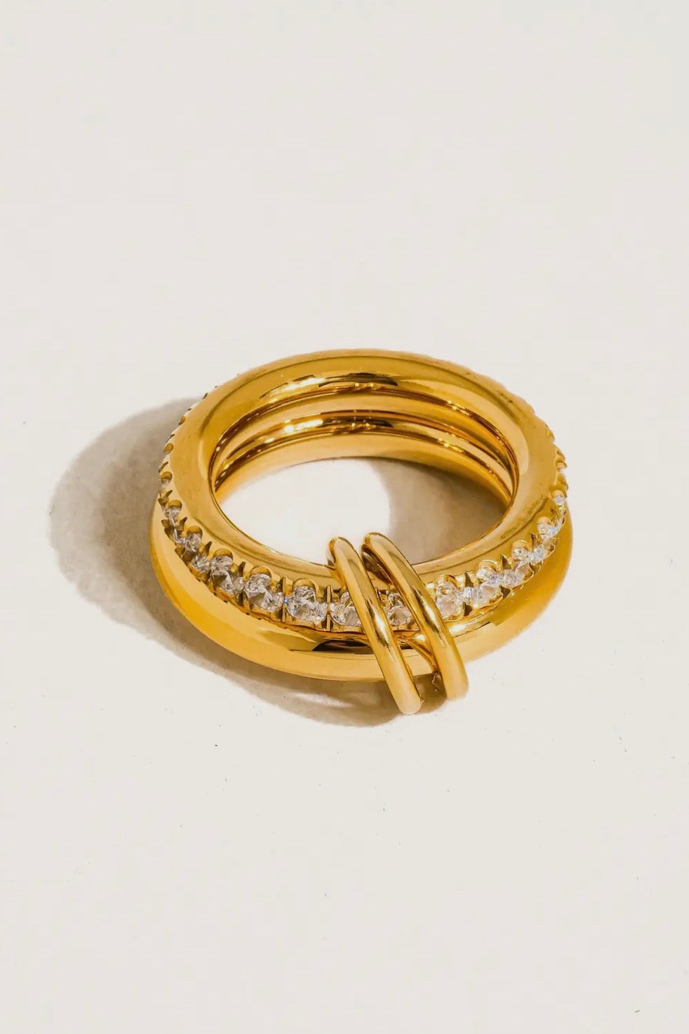 Justine Cz Double Hoop Ring Size 7