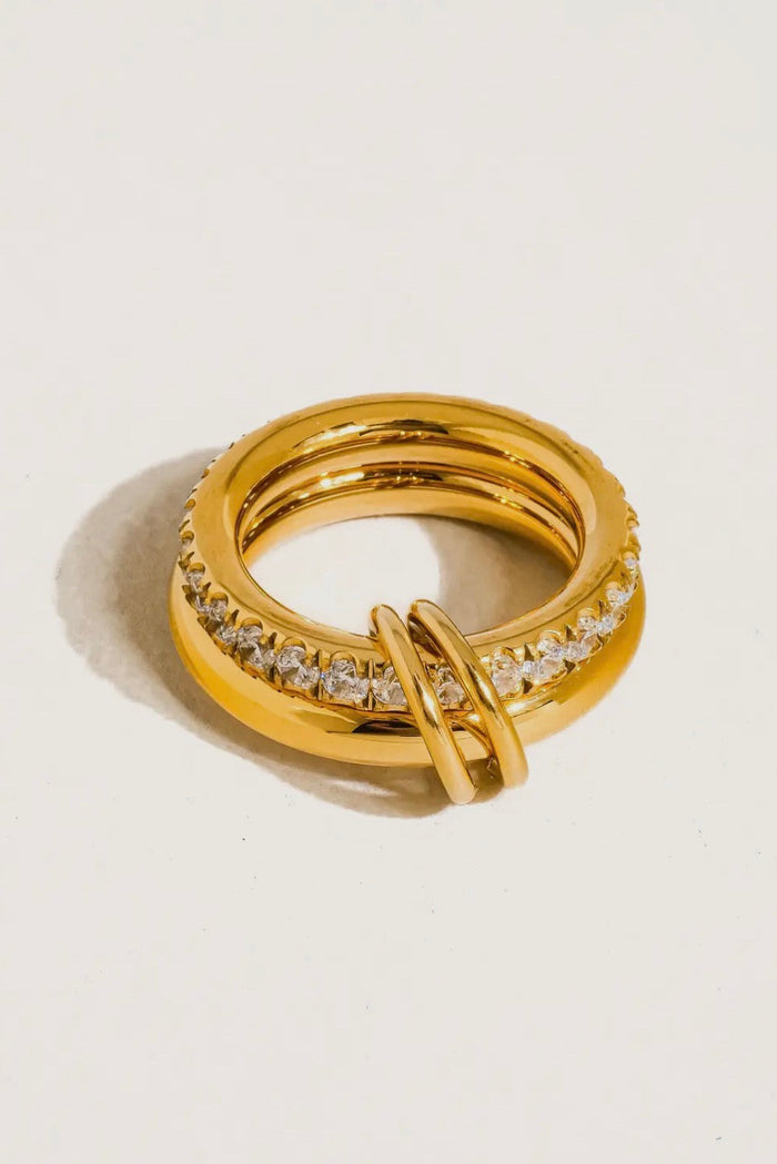 Justine Cz Double Hoop Ring Size 7