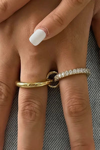 Justine Cz Double Hoop Ring Size 7