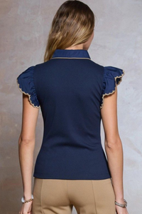 Midnight Gold Garden Embroidered Skirt Set