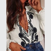 Embroidered Long Sleeve Top
