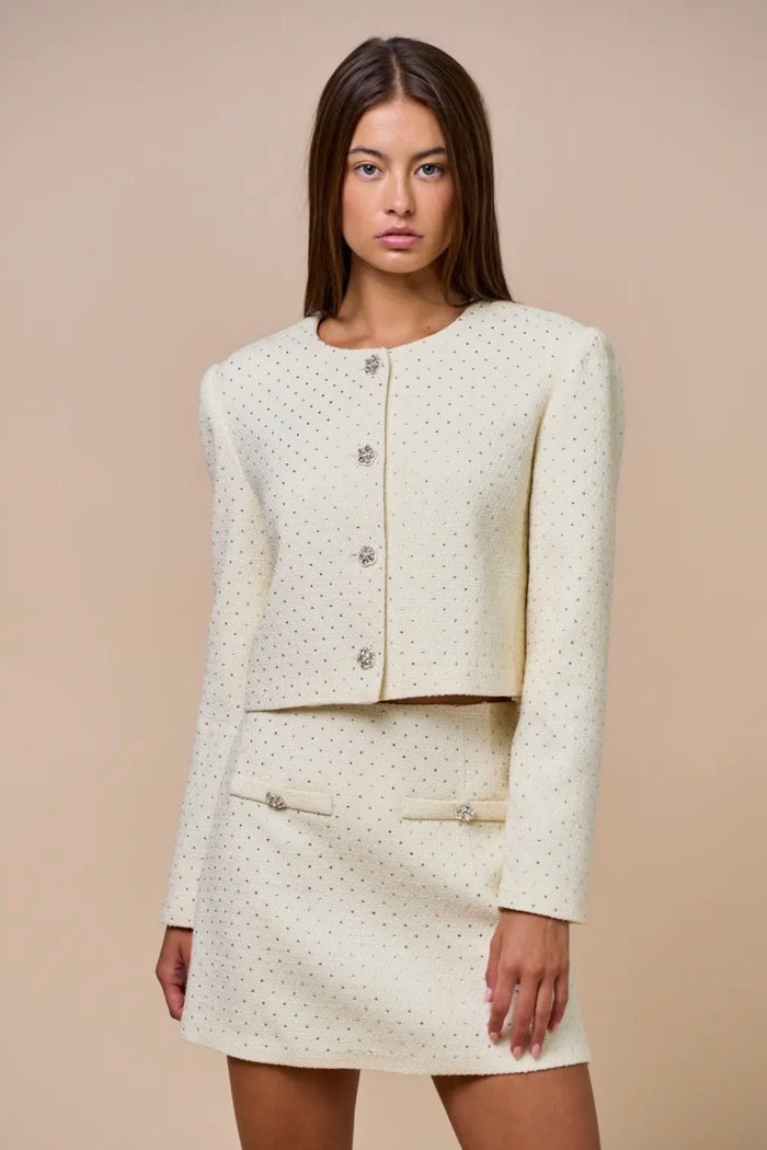 White Jackie Jacket & Skirt Set