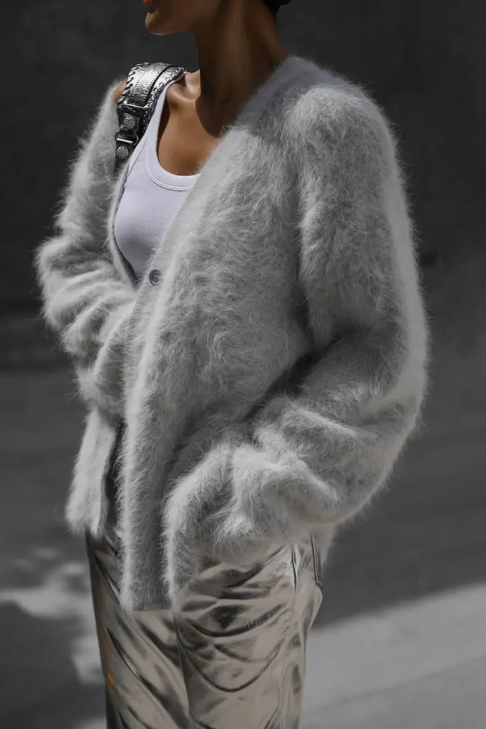 Soft and Cozy Pale Grey Cardigan