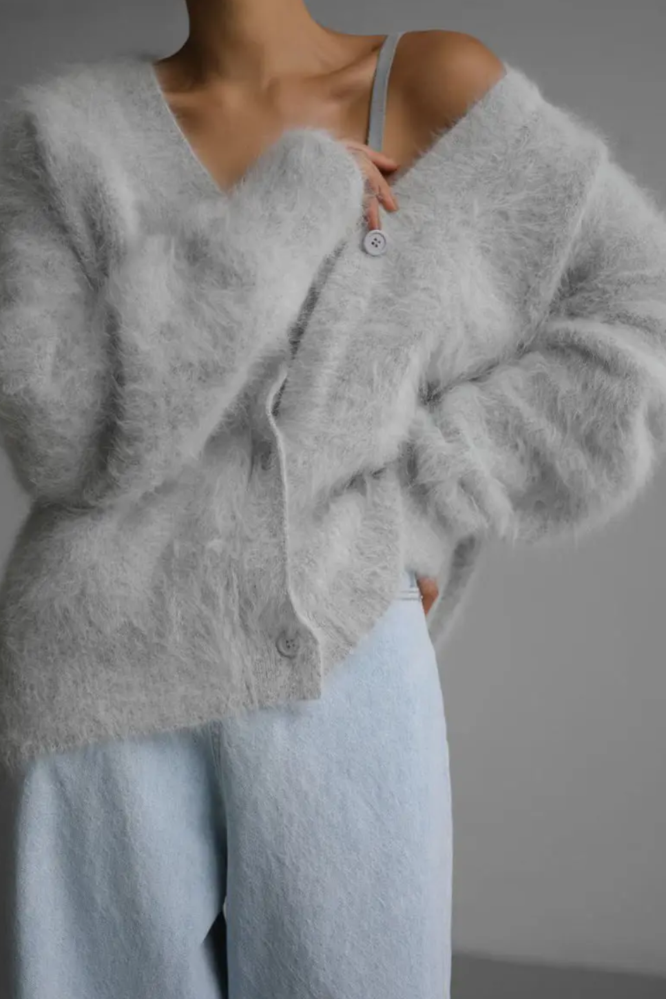 Soft and Cozy Pale Grey Cardigan