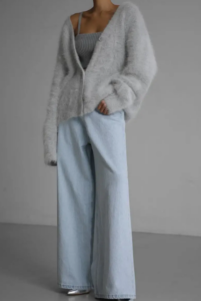 Soft and Cozy Pale Grey Cardigan