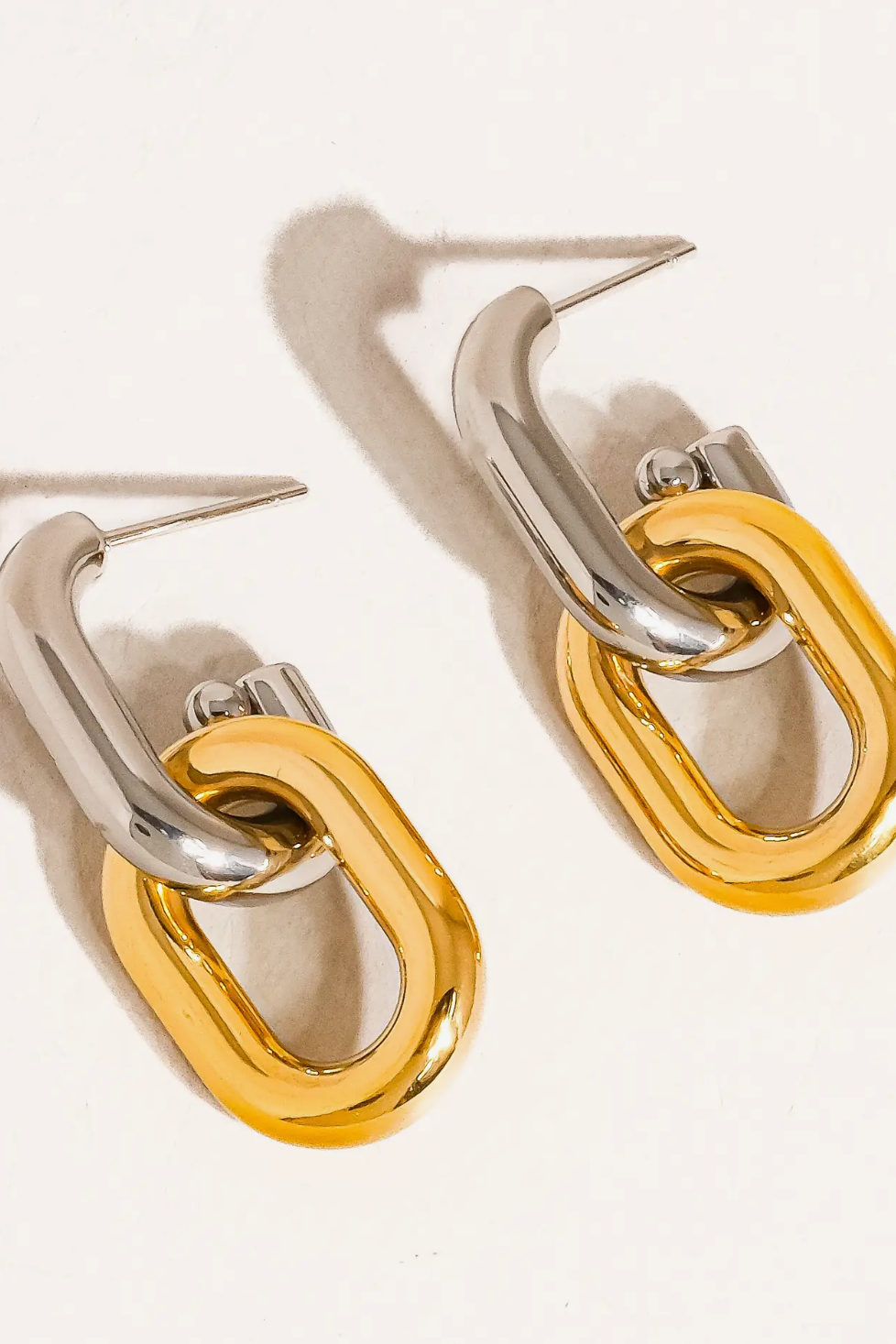 Jaxon 18K Non-Tarnish Double Chain Earrings