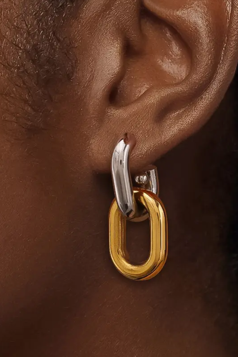 Jaxon 18K Non-Tarnish Double Chain Earrings