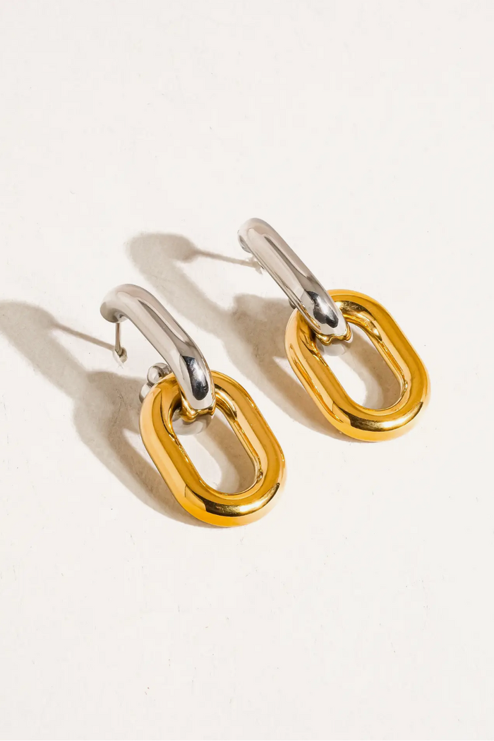 Jaxon 18K Non-Tarnish Double Chain Earrings