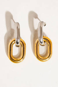 Jaxon 18K Non-Tarnish Double Chain Earrings