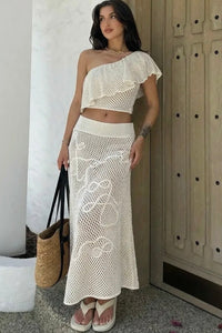 Solene Crochet One Shoulder Set