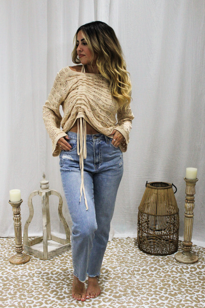 Boho Cinched Sweater