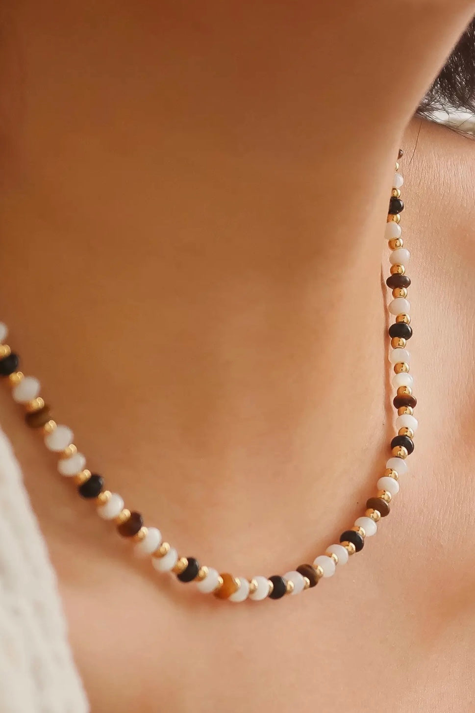 Arrow 18K Gold Non-Tarnish Boho Beaded Necklace