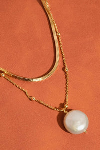 Bindi 18K Gold Layered Pearl Chain Necklace