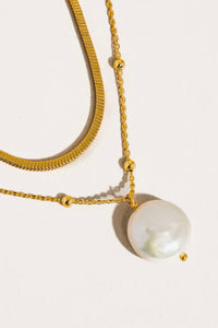 Bindi 18K Gold Layered Pearl Chain Necklace