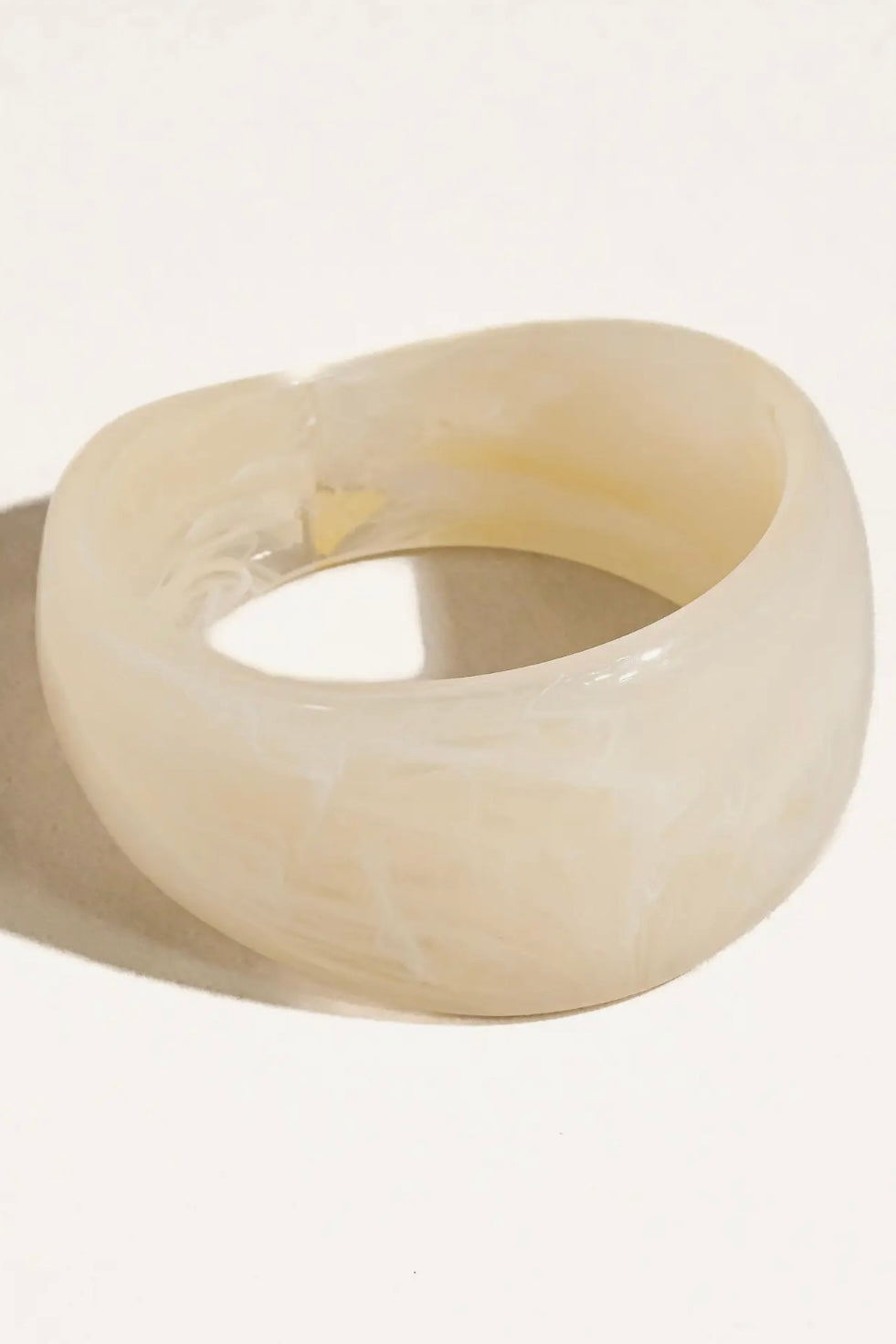 Caelia Modern Ivory Bold Statement Resin Bangle