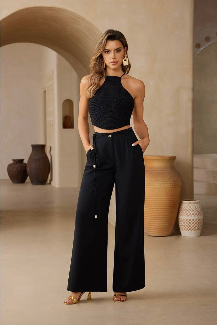 Aegean Sun-Soaked Resort Pants Set