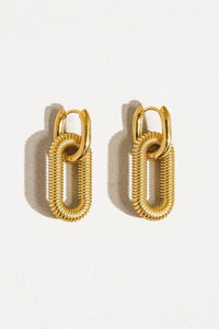 Kate 18K Gold Non-Tarnish Double Chain Hoop Earring