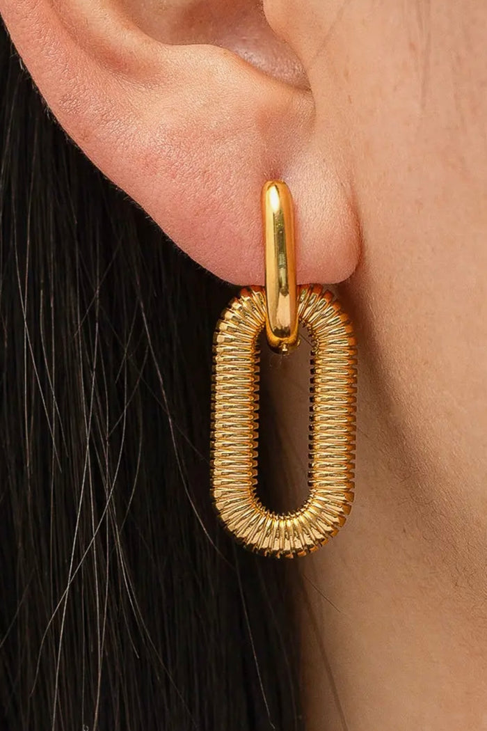 Kate 18K Gold Non-Tarnish Double Chain Hoop Earring