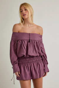 Purple Orchid Off Shoulder Dress