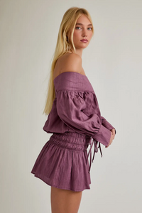 Purple Orchid Off Shoulder Dress