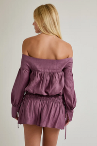 Purple Orchid Off Shoulder Dress