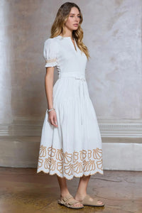 Soleil Embroidered Midi Dress