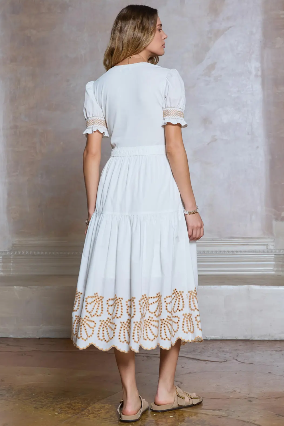 Soleil Embroidered Midi Dress