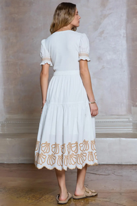 Soleil Embroidered Midi Dress