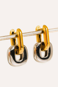 Arliss 18K Two-Tone Gold Non-Tarnish Link Drop Earrings