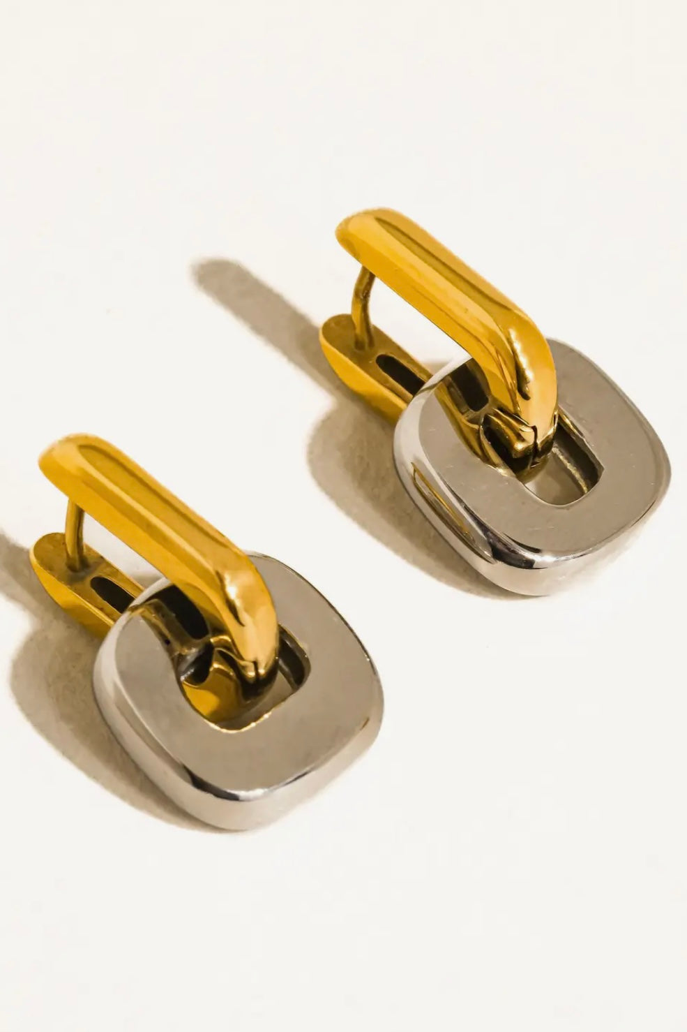 Arliss 18K Two-Tone Gold Non-Tarnish Link Drop Earrings