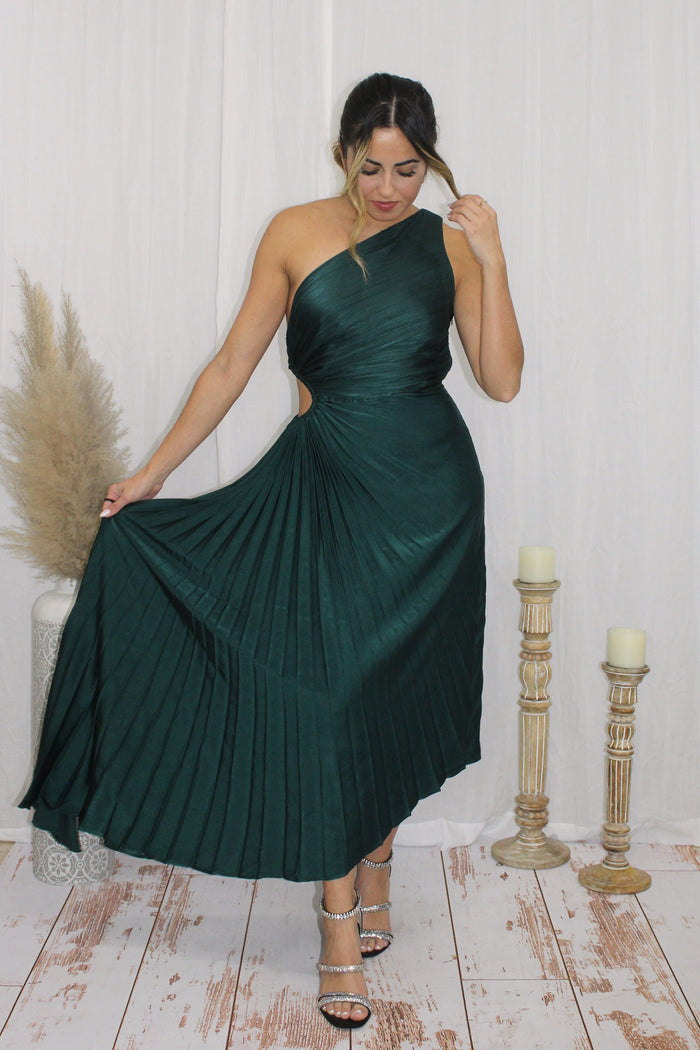 Emerald Rose Velvet Dress