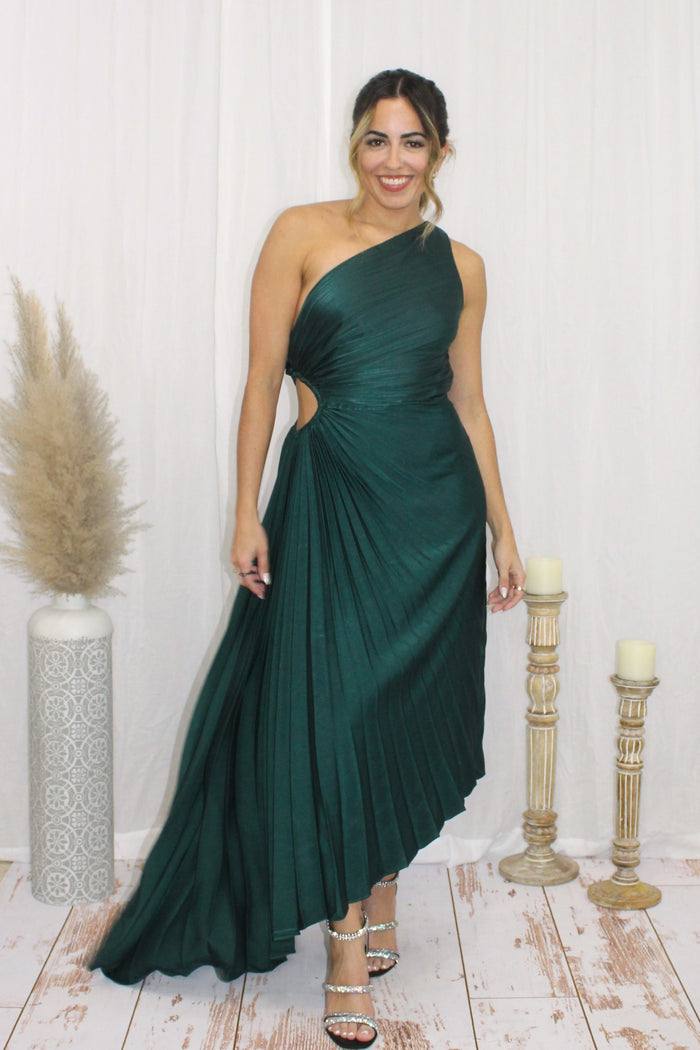 Emerald Rose Velvet Dress