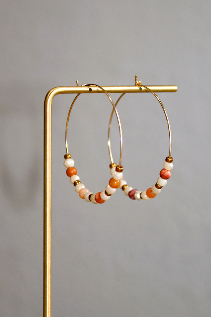 Sunset Bead Hoops