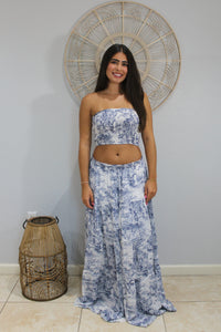 Tulum Blue Skirt Set