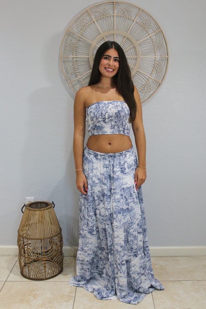 Tulum Blue Skirt Set